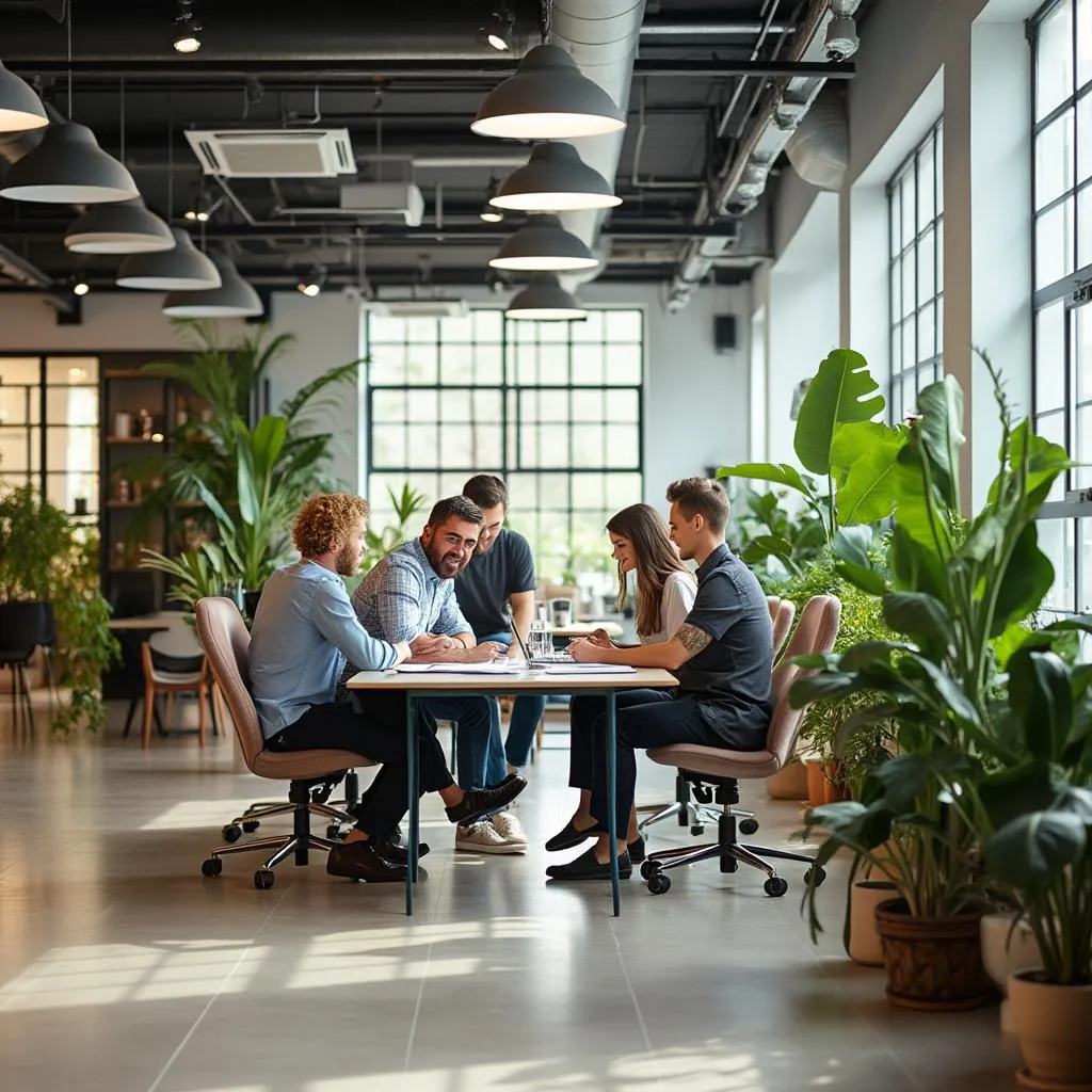 Espace de travail moderne et collaboratif