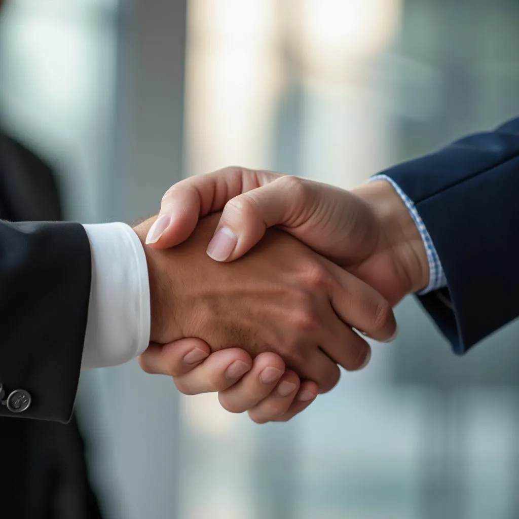 Poignée de main symbolisant le partenariat client